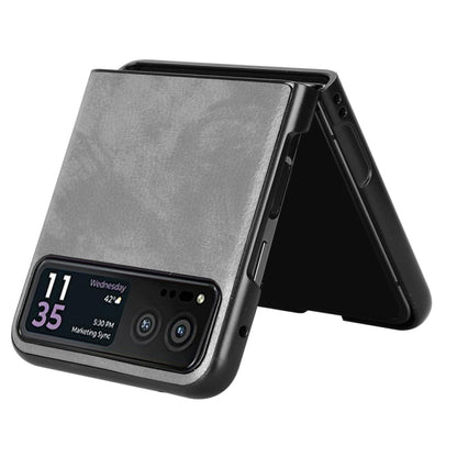 For Motorola Moto Razr 40 Litchi Texture Back Cover Phone Case(Grey) by buy2fix