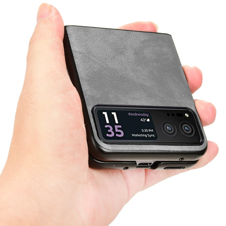 For Motorola Moto Razr 40 Litchi Texture Back Cover Phone Case(Grey) by buy2fix