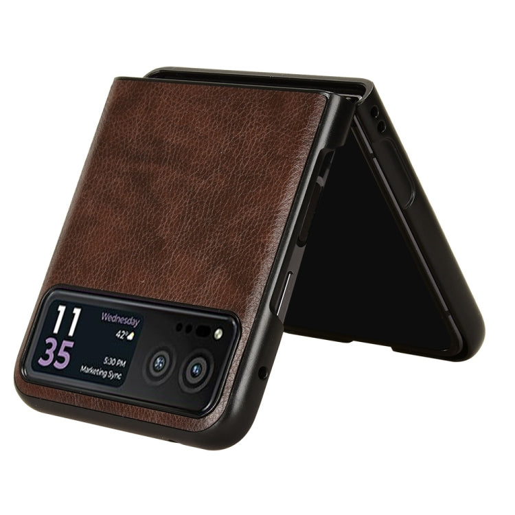 For Motorola Moto Razr 40 Litchi Texture Back Cover Phone Case(Brown) by buy2fix