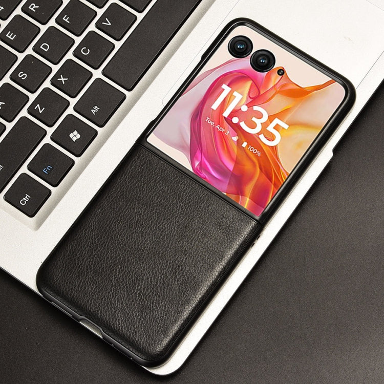 For Motorola Razr 50 Ultra Litchi Texture Back Cover Phone Case(Black) by buy2fix