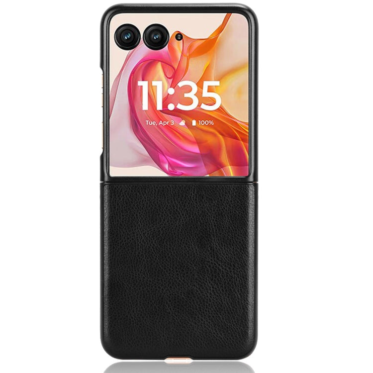 For Motorola Razr 50 Ultra Litchi Texture Back Cover Phone Case(Black) by buy2fix