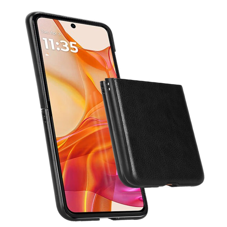 For Motorola Razr 50 Ultra Litchi Texture Back Cover Phone Case(Black) by buy2fix