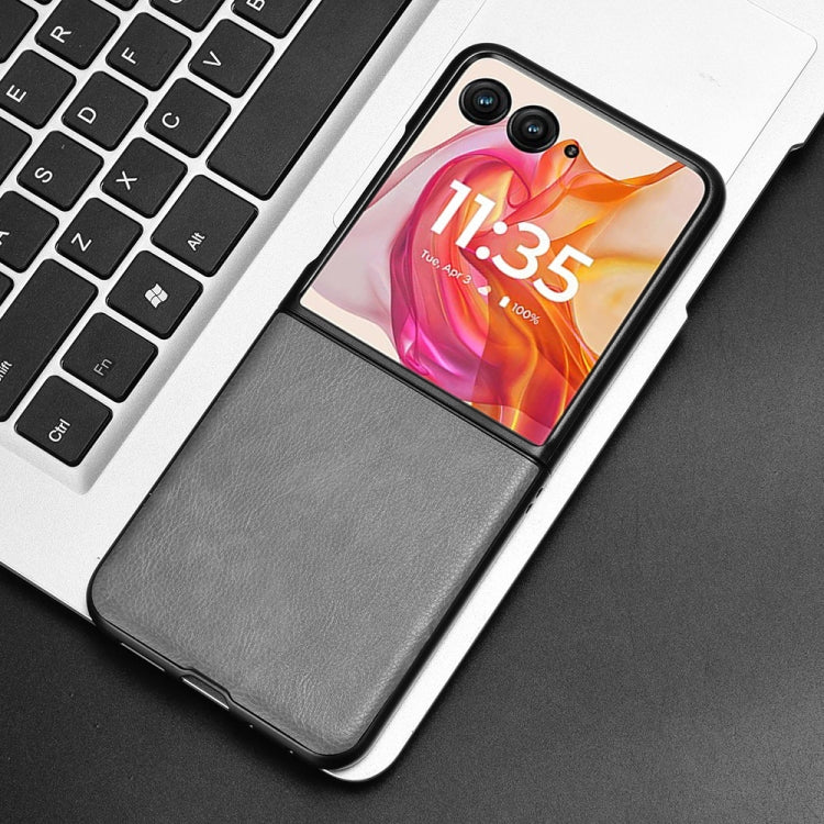 For Motorola Razr 50 Ultra Litchi Texture Back Cover Phone Case(Grey) by buy2fix