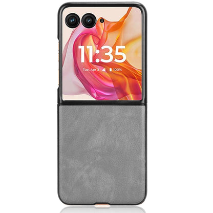 For Motorola Razr 50 Ultra Litchi Texture Back Cover Phone Case(Grey) by buy2fix