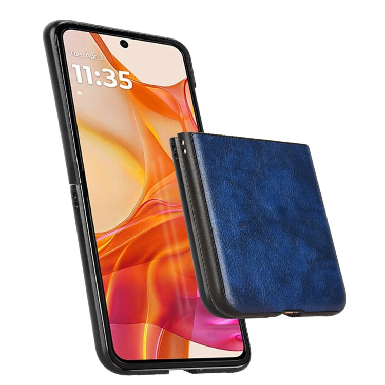 For Motorola Razr 50 Ultra Litchi Texture Back Cover Phone Case(Blue) by buy2fix