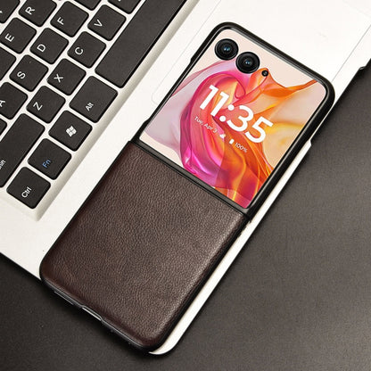 For Motorola Razr 50 Ultra Litchi Texture Back Cover Phone Case(Brown) by buy2fix