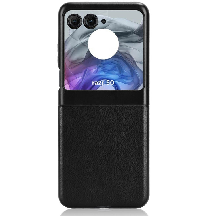 For Motorola Razr 50 Litchi Texture Back Cover Phone Case(Black) by buy2fix