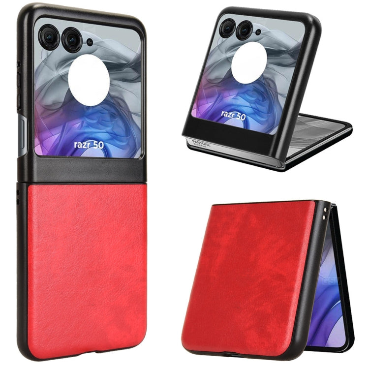 For Motorola Razr 50 Litchi Texture Back Cover Phone Case(Red) by buy2fix