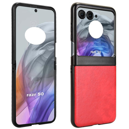 For Motorola Razr 50 Litchi Texture Back Cover Phone Case(Red) by buy2fix