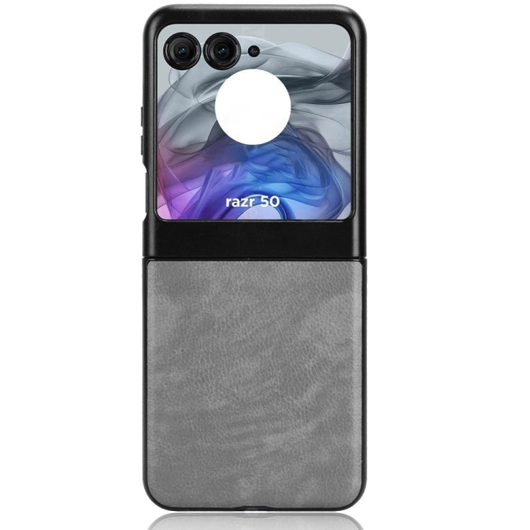 For Motorola Razr 50 Litchi Texture Back Cover Phone Case(Grey) by buy2fix