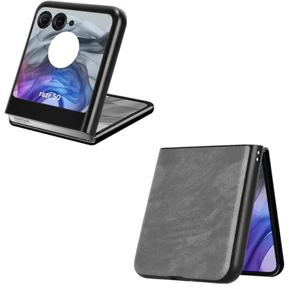For Motorola Razr 50 Litchi Texture Back Cover Phone Case(Grey) by buy2fix