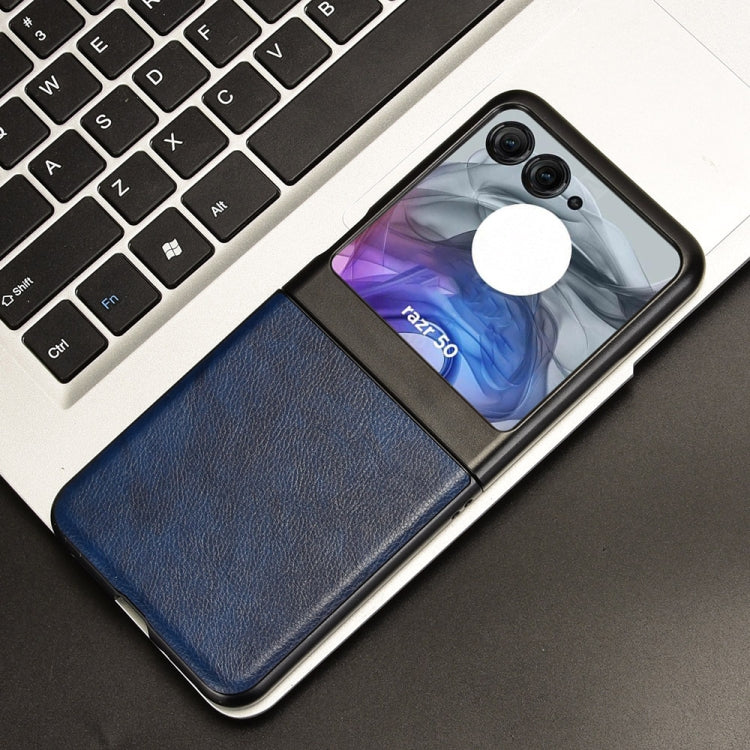 For Motorola Razr 50 Litchi Texture Back Cover Phone Case(Blue) by buy2fix