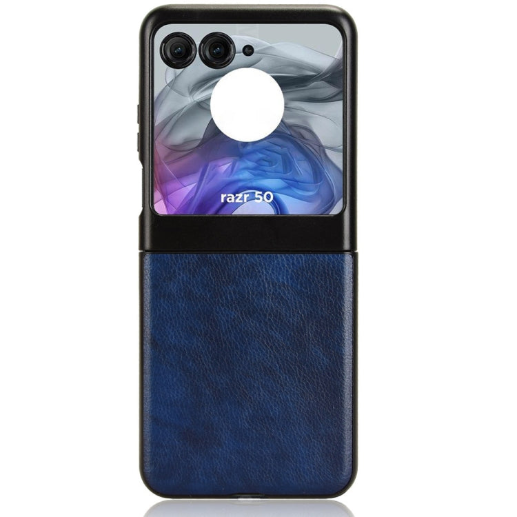 For Motorola Razr 50 Litchi Texture Back Cover Phone Case(Blue) by buy2fix