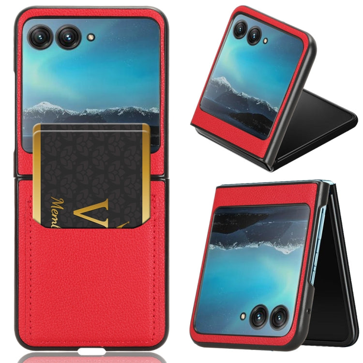 For Motorola Moto Razr 40 Ultra Litchi Texture Card Slot Phone Case(Red) by buy2fix