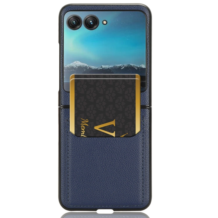 For Motorola Moto Razr 40 Ultra Litchi Texture Card Slot Phone Case(Blue) by buy2fix