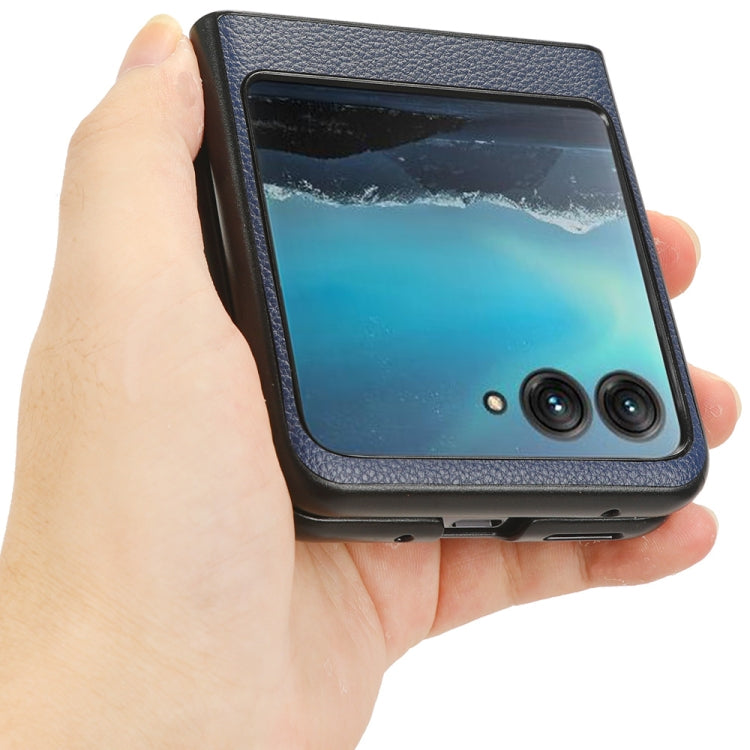 For Motorola Moto Razr 40 Ultra Litchi Texture Card Slot Phone Case(Blue) by buy2fix