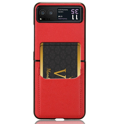 For Motorola Moto Razr 40 Litchi Texture Card Slot Phone Case(Red) by buy2fix