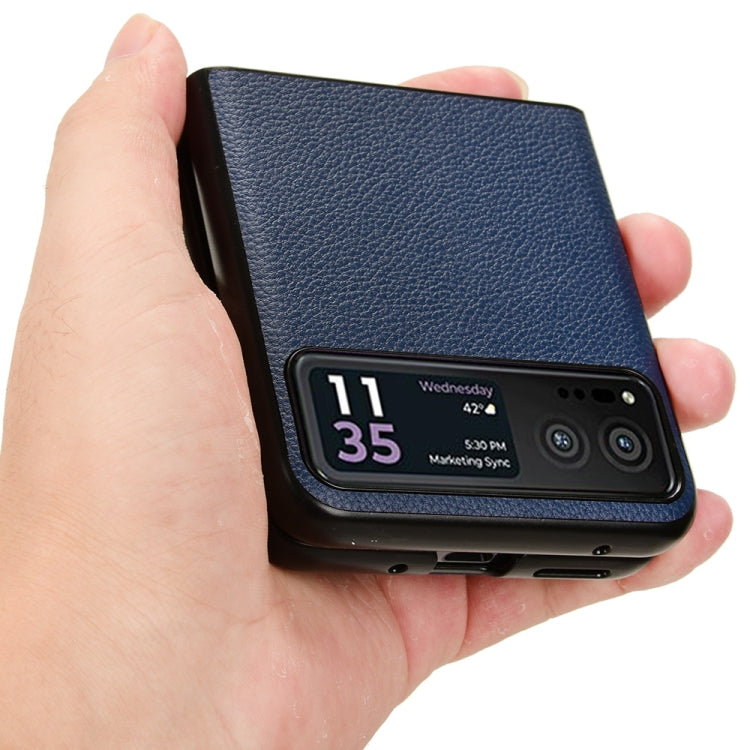 For Motorola Moto Razr 40 Litchi Texture Card Slot Phone Case(Blue) by buy2fix