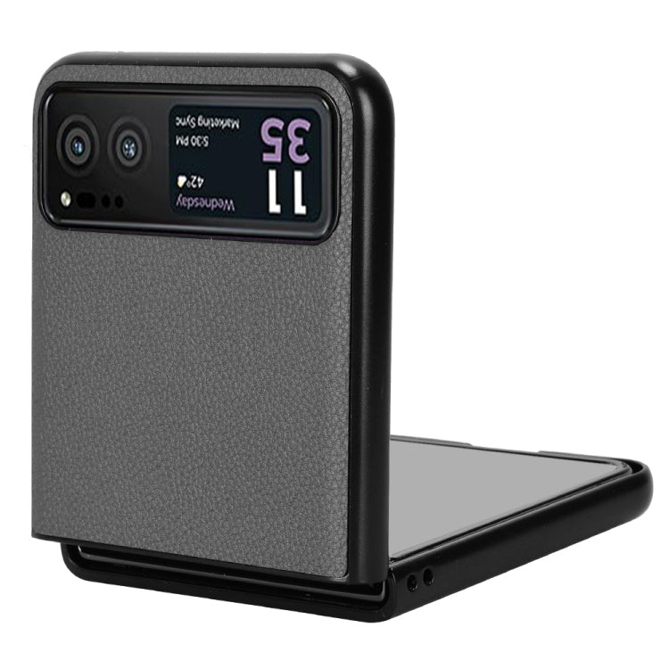 For Motorola Moto Razr 40 Litchi Texture Card Slot Phone Case(Grey) by buy2fix