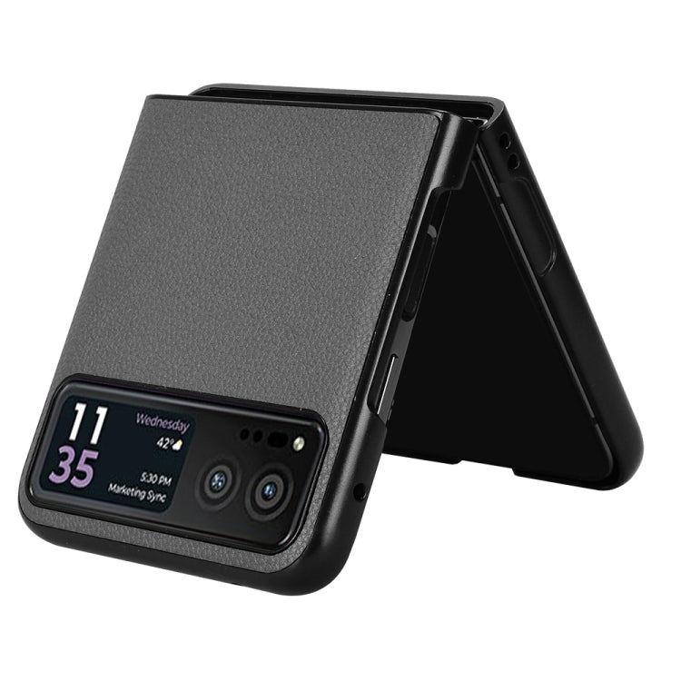 For Motorola Moto Razr 40 Litchi Texture Card Slot Phone Case(Grey) by buy2fix