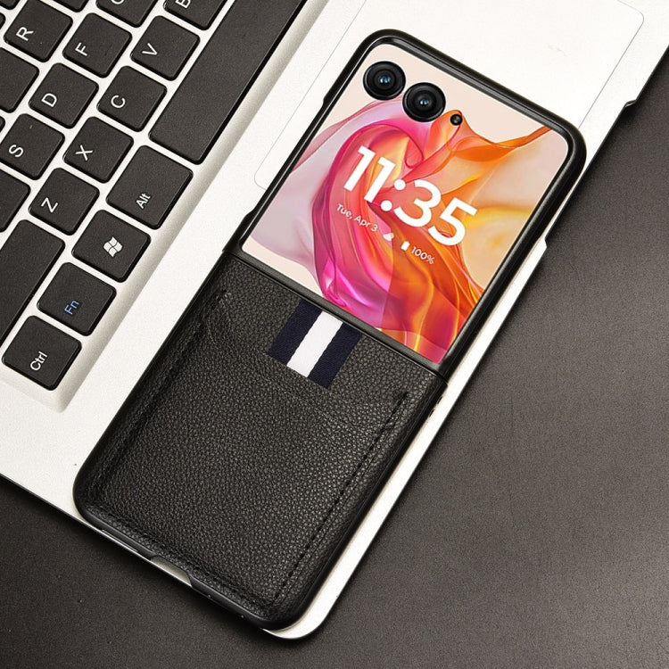 For Motorola Razr 50 Ultra Litchi Texture Card Slot Phone Case(Black) by buy2fix