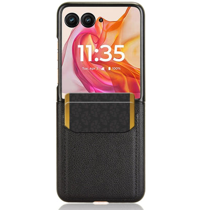 For Motorola Razr 50 Ultra Litchi Texture Card Slot Phone Case(Black) by buy2fix