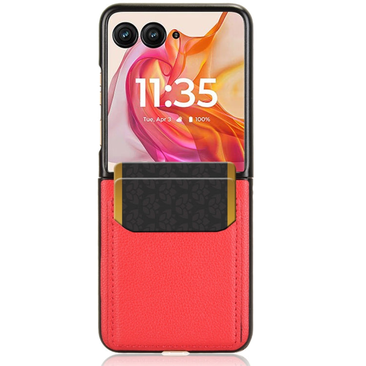 For Motorola Razr 50 Ultra Litchi Texture Card Slot Phone Case(Red) by buy2fix