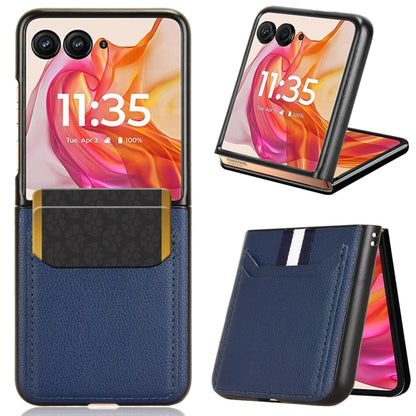 For Motorola Razr 50 Ultra Litchi Texture Card Slot Phone Case(Blue) by buy2fix