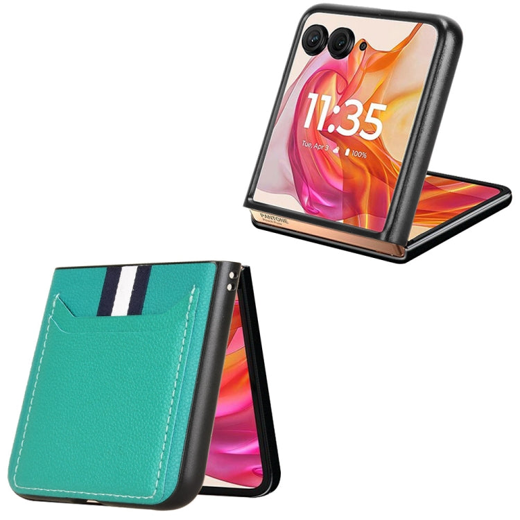 For Motorola Razr 50 Ultra Litchi Texture Card Slot Phone Case(Green) by buy2fix