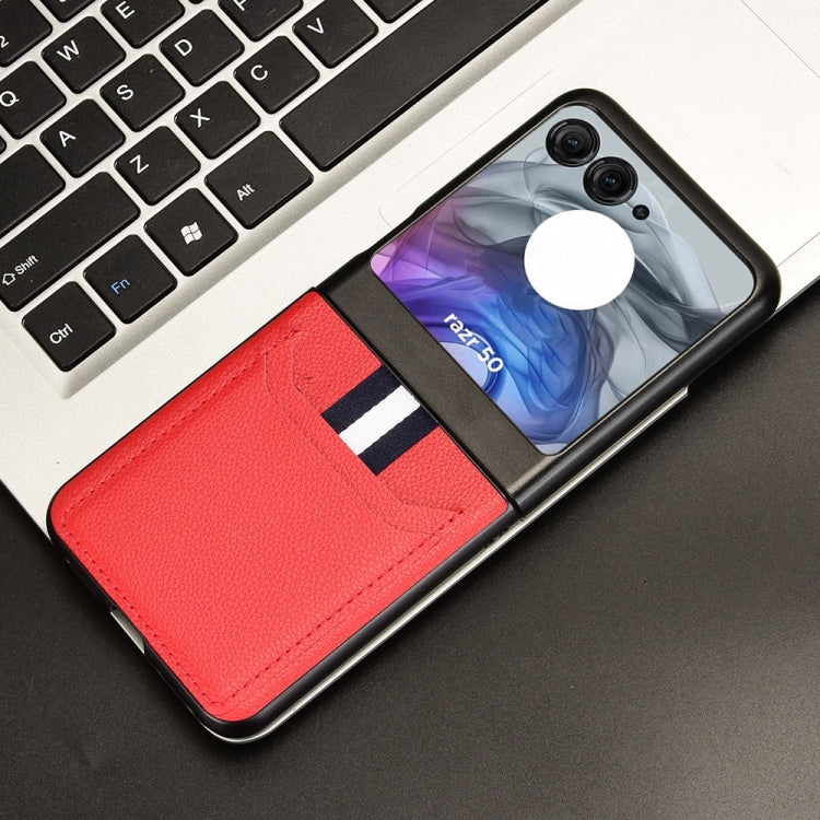 For Motorola Razr 50 Litchi Texture Card Slot Phone Case(Red) by buy2fix