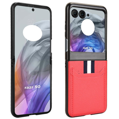 For Motorola Razr 50 Litchi Texture Card Slot Phone Case(Red) by buy2fix