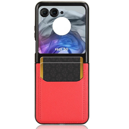 For Motorola Razr 50 Litchi Texture Card Slot Phone Case(Red) by buy2fix