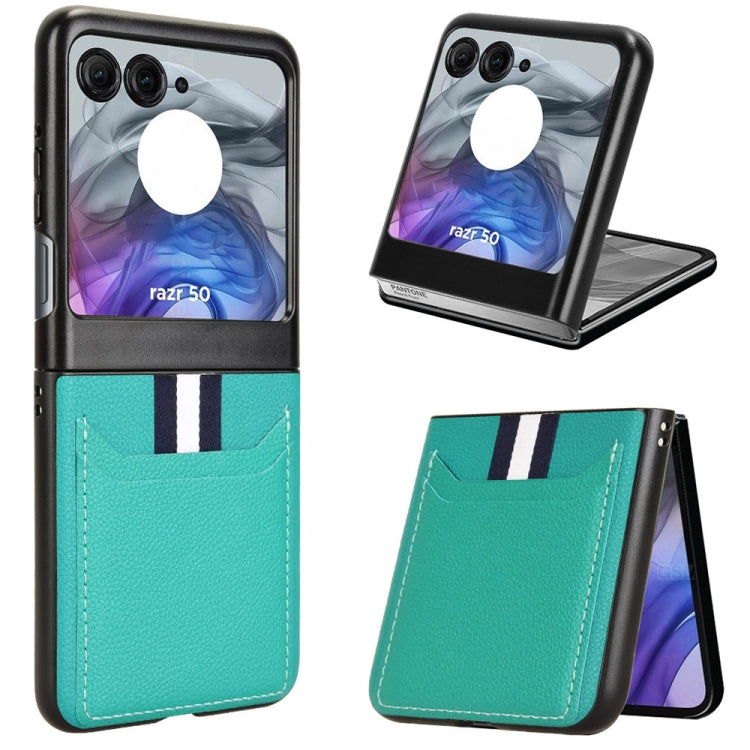 For Motorola Razr 50 Litchi Texture Card Slot Phone Case(Green) by buy2fix