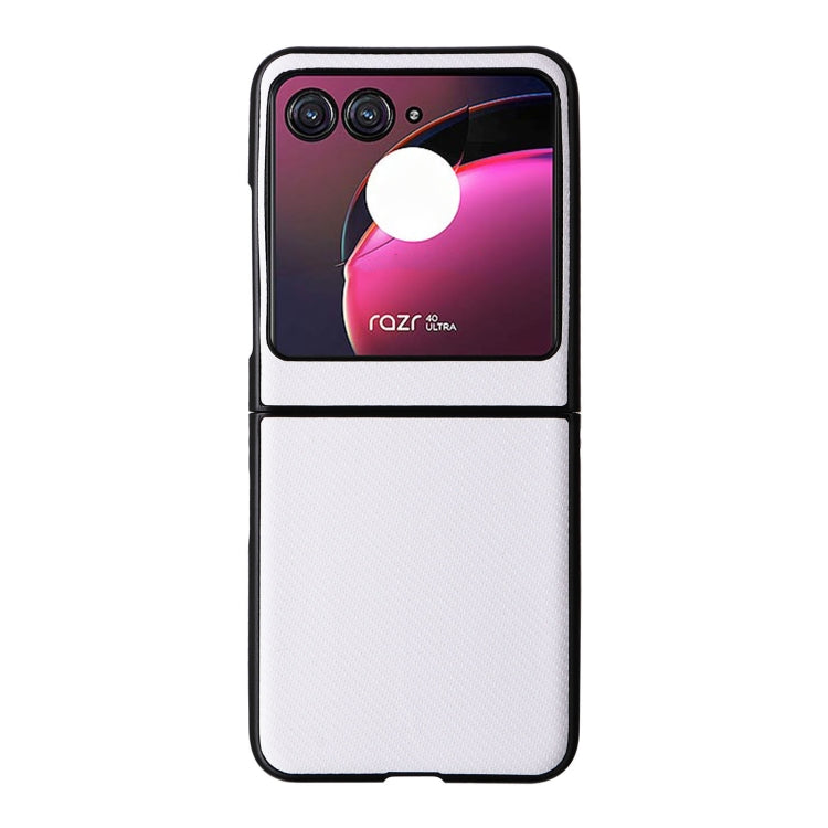 For Motorola Moto Razr 40 Ultra PU Leather PC Phone Case(White) by buy2fix