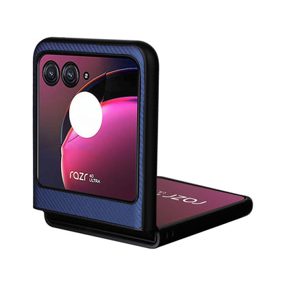 For Motorola Moto Razr 40 Ultra PU Leather PC Phone Case(Blue) by buy2fix