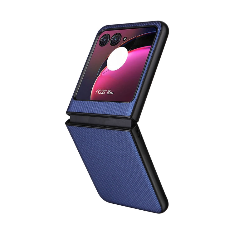 For Motorola Moto Razr 40 Ultra PU Leather PC Phone Case(Blue) by buy2fix