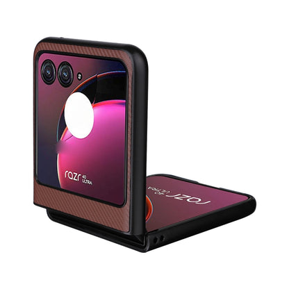 For Motorola Moto Razr 40 Ultra PU Leather PC Phone Case(Brown) by buy2fix