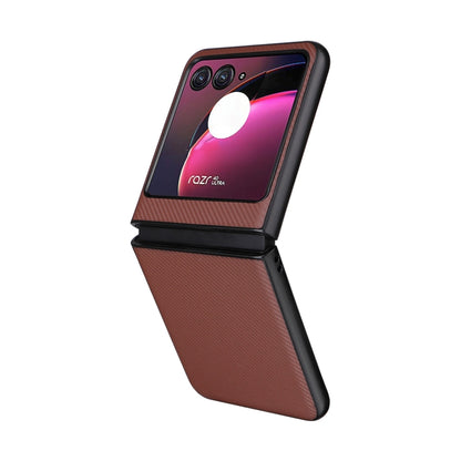 For Motorola Moto Razr 40 Ultra PU Leather PC Phone Case(Brown) by buy2fix