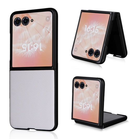 For Motorola Moto Razr 50 Ultra PU Leather PC Phone Case(White) by buy2fix