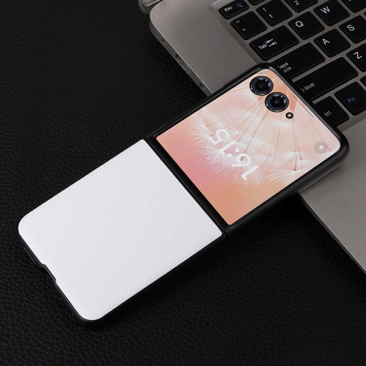 For Motorola Moto Razr 50 Ultra PU Leather PC Phone Case(White) by buy2fix