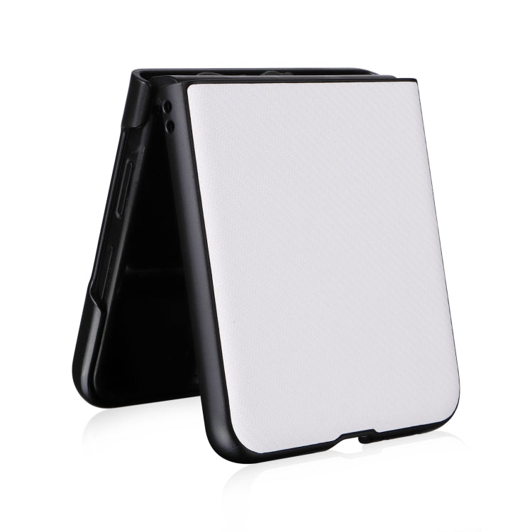 For Motorola Moto Razr 50 Ultra PU Leather PC Phone Case(White) by buy2fix