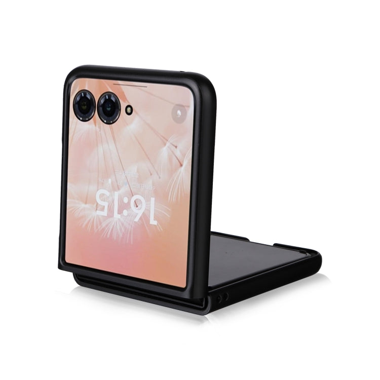 For Motorola Moto Razr 50 Ultra PU Leather PC Phone Case(Black) by buy2fix