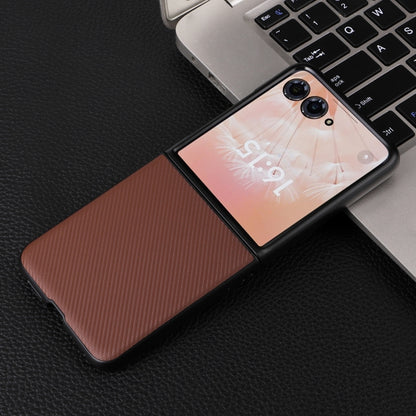 For Motorola Moto Razr 50 Ultra PU Leather PC Phone Case(Brown) by buy2fix