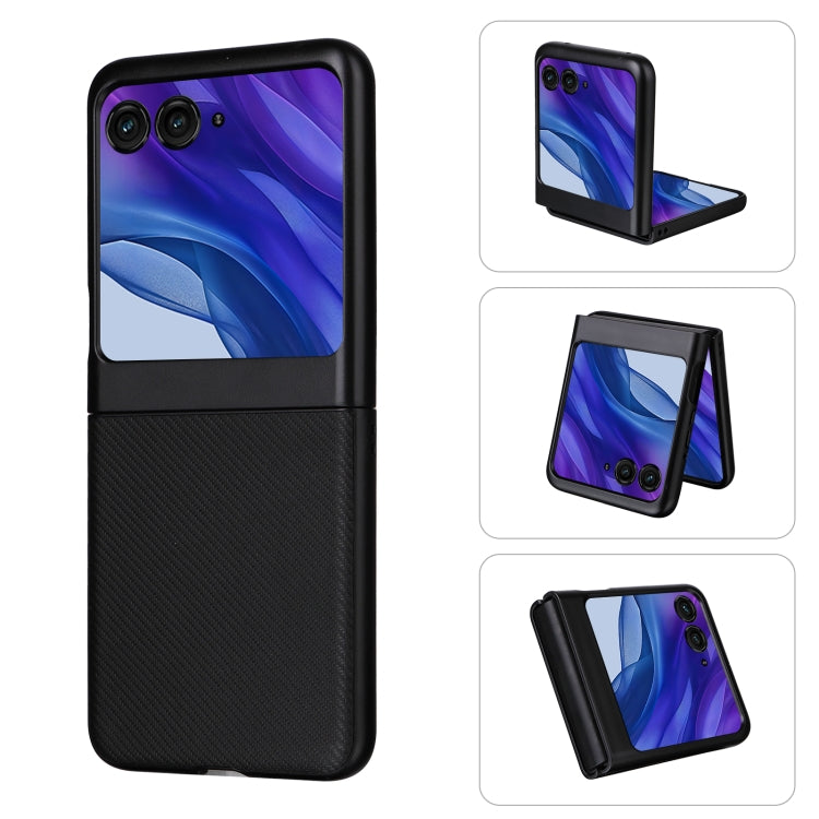 For Motorola Moto Razr 50 PU Leather PC Phone Case(Black) by buy2fix