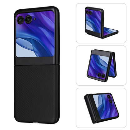 For Motorola Moto Razr 50 PU Leather PC Phone Case(Black) by buy2fix