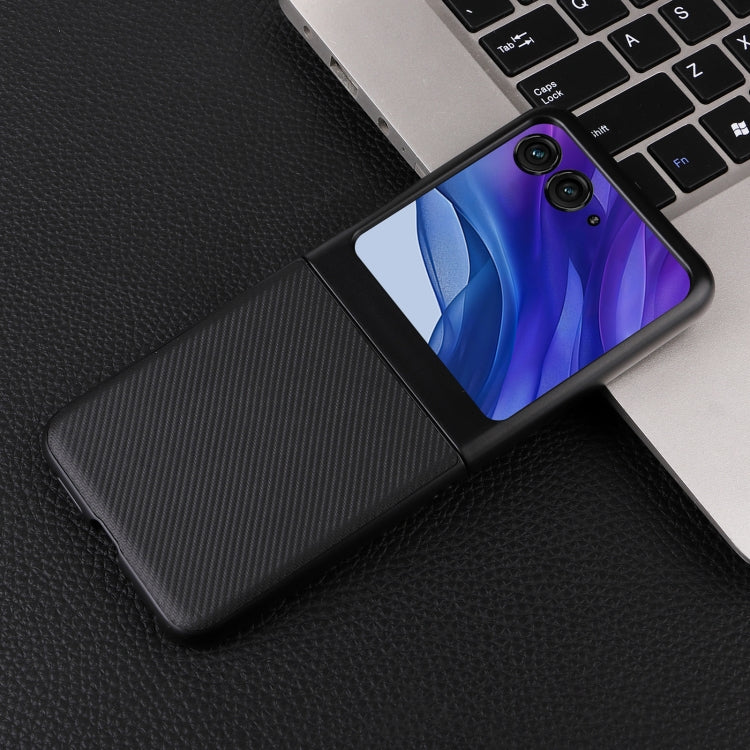 For Motorola Moto Razr 50 PU Leather PC Phone Case(Black) by buy2fix