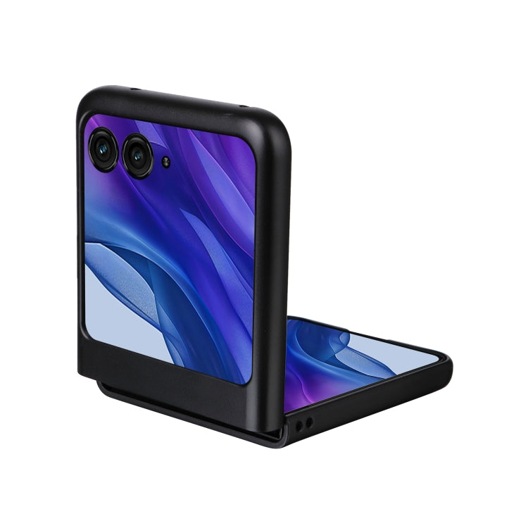 For Motorola Moto Razr 50 PU Leather PC Phone Case(Black) by buy2fix