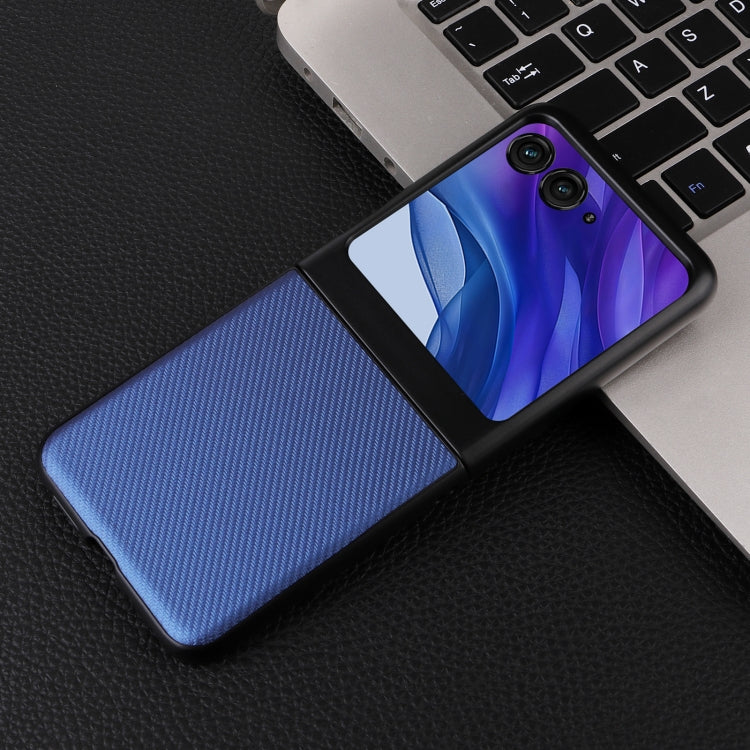 For Motorola Moto Razr 50 PU Leather PC Phone Case(Blue) by buy2fix