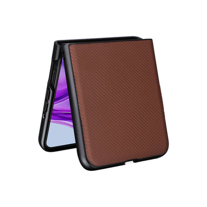 For Motorola Moto Razr 50 PU Leather PC Phone Case(Brown) by buy2fix