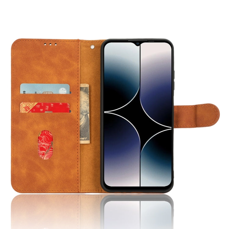 For Ulefone Note 16 Pro Skin Feel Magnetic Flip Leather Phone Case(Brown) by buy2fix